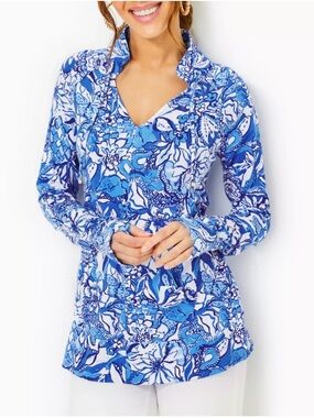NWT Lilly Pulitzer Cassi Upf 50+ Popover Luxletic Top - M